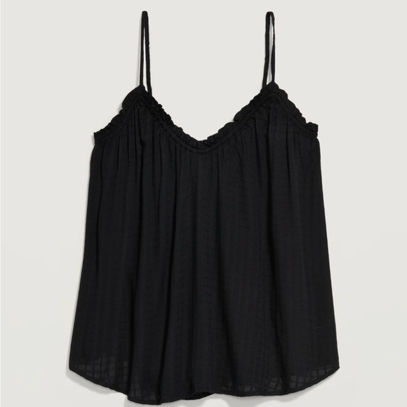 NWT Old Navy Plus Size Ruffled Textured-Dobby Swing Cami Top/Tank - Black, 4X - Picture 2 of 5